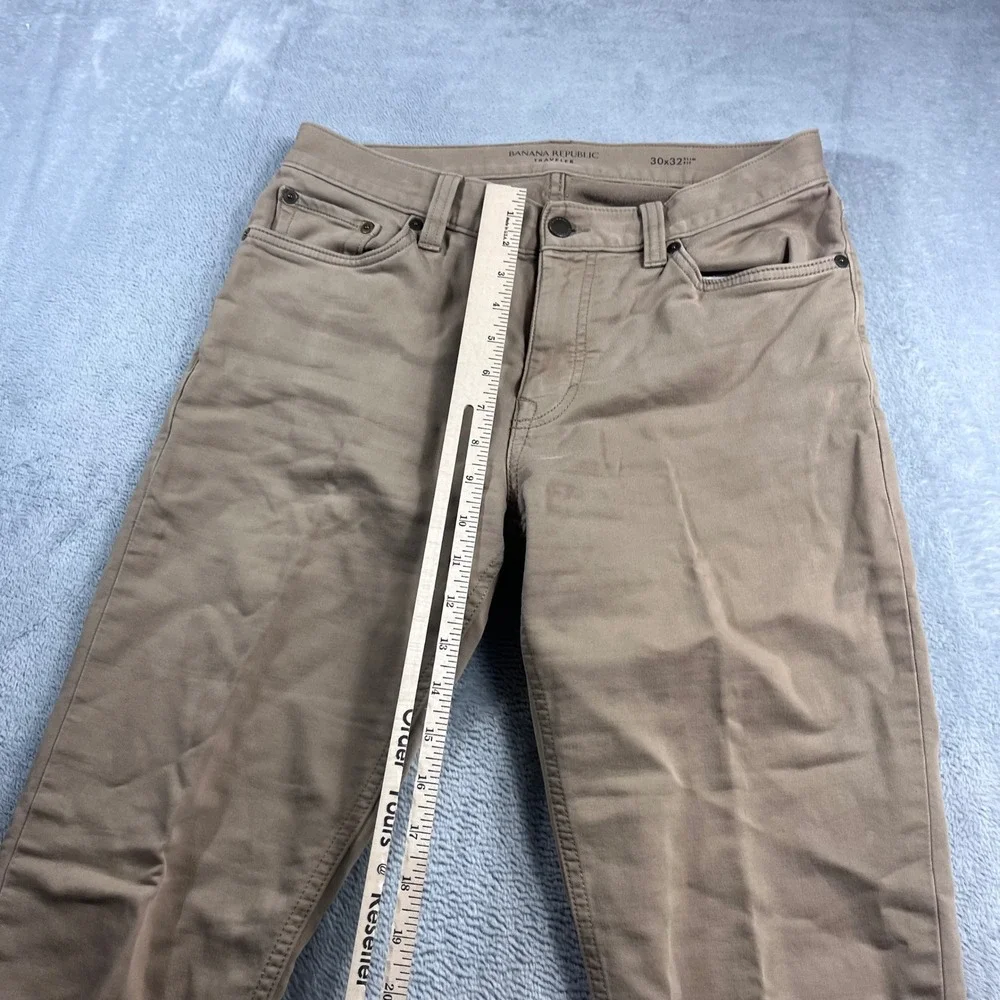 Banana‎ Republic Traveler Pants Mens 30x32 Slim Fit Tan Khaki Stretch Chino